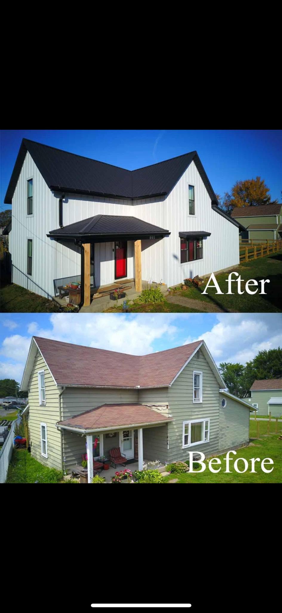 Full exterior siding and roof transformation